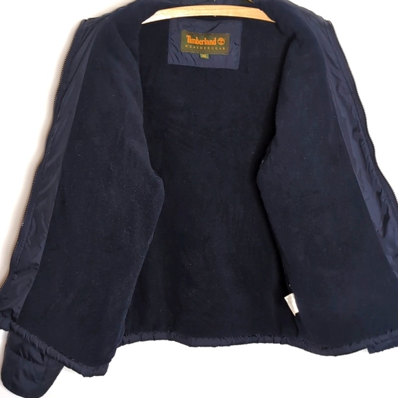 Timberland Navy Blue Warm Winter Puffer Jacket.  Size Medium - Picture 4 of 15